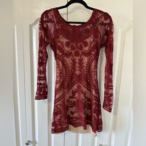 Cute Short Lace Dress With Slip